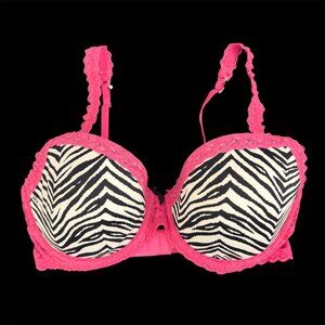 Victoria's Secret Pink Pink And Black Zebra Lace Wing Demi